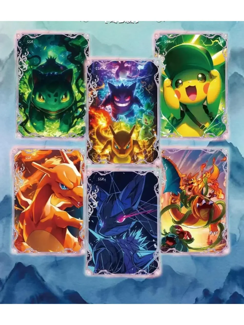 Pokemon Cute Polaroid Card - 3 Strips - Glitter Finish Fan Art